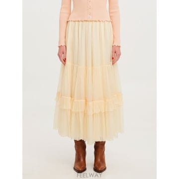 26 F/W 끌로에 롱 스커트 WITH 실크 모슬린 RUFFLE CH B0022368151