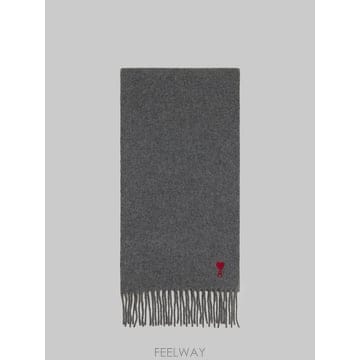26 F/W 아미 아미 드 꾀흐 카본 그레이 울 스카프 USF705A B0022368157