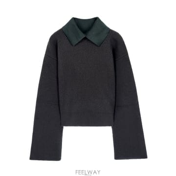 [엘러브] 새상품 에르메스 26FW 더블 사이드 립 롱슬리브 스웨터 36 베르트엉글레 6HA