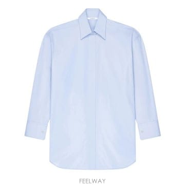 26 FW 지방시 클래식 포인트 칼라 어시메트릭 포플린 셔츠 베이비 블루