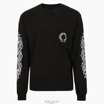 Chrome Hearts [����/����]CH Horse Shoe Long Sleeve T-Shirt ũ������ Ȧ���� �ս�����[����/����]CH Horse Shoe Long Sleeve T-Shirt ũ������ 