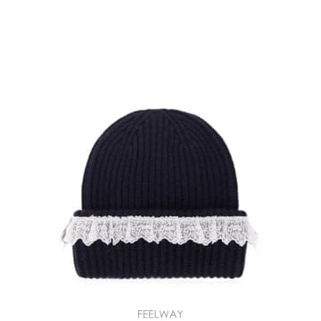 가니 lace trim ribbed beanie hat 12208806035720 TP725778158