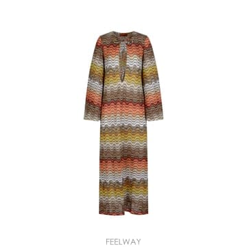 미쏘니 long dress with greek motif and deep V neckline 12296966