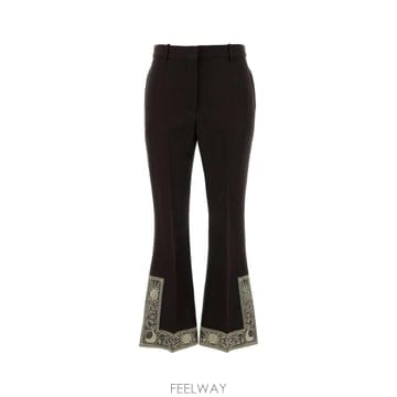 26SS 버버리 Chocolate 울 블렌드 플레어 pant 8123869C5088 TP579231389