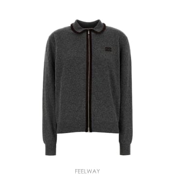 [X45]미우미우 MMF03USOOO6029 F0480 여성 스웨터 니트 가디건 Dark grey wool
