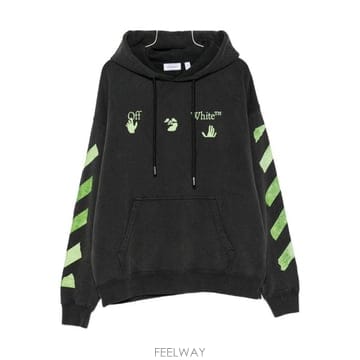 26FW Off 화이트 Bacco Arrow Skate 코튼 후드티 OMBB085F26FLE00T00 TP5