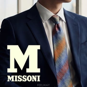MISSONI 미쏘니 실크 블루 멀티컬러 웨이브 자카드 넥타이 9.4cm S~A+등급 K3747