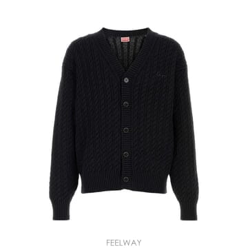 KENZO 블랙 코튼 블렌드 가디건 FG65CA8113LK99J TP578077891