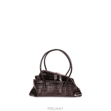 26FW 디아티코 레더 with crocodile 이펙트 finish  더블 라운드 h앤les  Struct