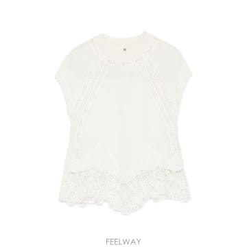 26FW 에르마노 설비노 캐시미어 레이스 탑 D495L307APTPYU14300 TP580536391