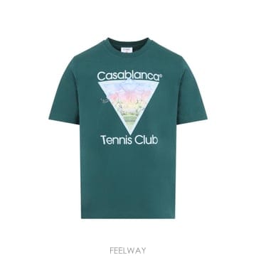 26FW 카사블랑카 TENNIS CLUB 아이콘 프린트 클래식 T 셔츠 MAW26JTS00105TENNIS 
