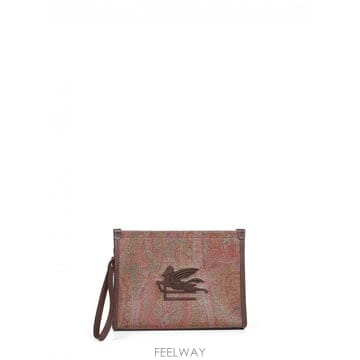26FW 에트로 클러치 Arnica with 자수 로고 on the 프론트 앤 All Over 패턴 in 코