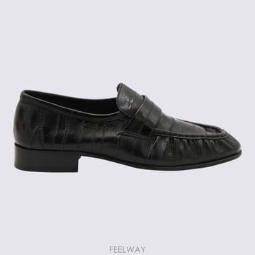더 로우 블랙 라운드 Toe 로퍼 in 레더 for 여성 F1280E17BLK TP581900695