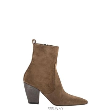 26FW 브루넬로 쿠치넬리 Suede 앵클 부츠 with jewelled 힐 MZSFC2600C9773 TP