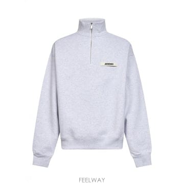 자크뮈스 라이트 Grey 집 업 스웨트 셔츠 With 하이 칼라 SSM00313AJ00174951 TP578