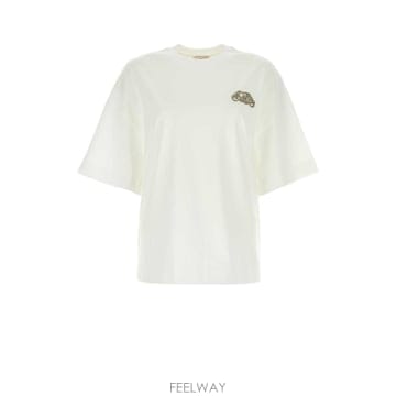 24SS 알렉산더 맥퀸 화이트 코튼 오버사이즈 t 셔츠 781546QLAC59000 TP581722335