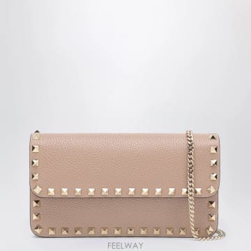 26FW 발렌티노 Antiqued 핑크 레더 락스터드 클러치 9W2P0S61VSHP45 TP580397198