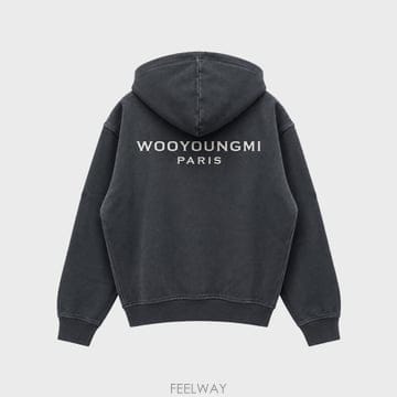 [우영미] 워시드 로고 후드 집업 그레이 남성 자켓 W263TS47792G / TR