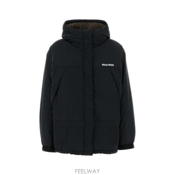 26FW 미우미우 블랙 폴리에스터 블렌드 다운 자켓 ML1553SOOO6203F0002 TP581898994