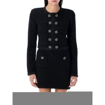 25FW 셀프 포트레이트 블랙 텍스처 니트 자켓 SC24007JBBLACK TP581897625