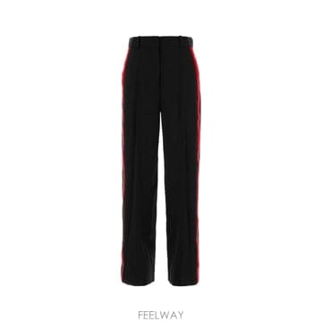 26FW 로에베 블랙 비스코스 블렌드 pant S359Y04XIEBLACKRED TP581899283