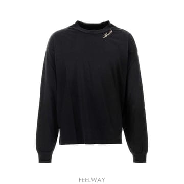 아미리 스크립트 오버사이즈 긴팔 티셔츠 AM426JR011 BLACK TP979778494