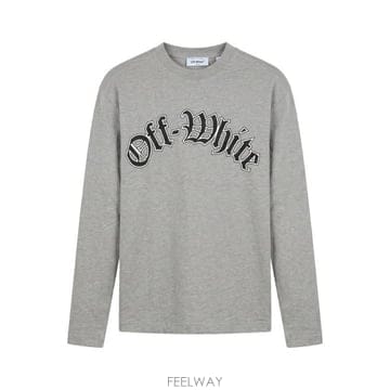 오프화이트 로고 디테일 긴팔 티셔츠 44OWOS26T073 030 TP979779352