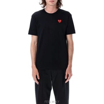 Comme des Garcons Play 아이코닉 패치 크루넥 티셔츠 AXT108C 1 TP979777143