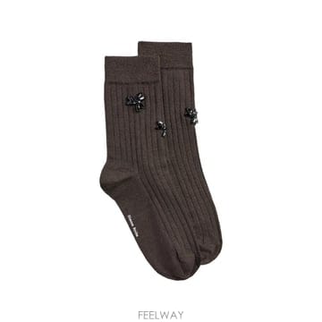 26 FW 시몬 로샤 크리스털 장식 골지 양말 SOCK68TB0647 TP459217701