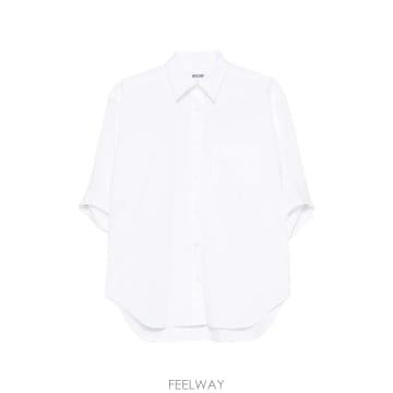 26 FW 모스키노 반소매 체스트 포켓 셔츠 A02065531 TP456424328