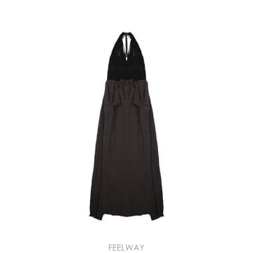 26 FW 120 LINO 크로셰 니트 홀터넥 맥시 드레스 33BLIW4PLK TP454824789