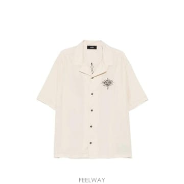 26 FW 아미리 로고 프린트 캠프 칼라 셔츠 AM426SH030 TP458907170