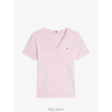 26 FW 타미힐피거 V넥 슬림 핏 티셔츠 WW0WW40584 TP458502925