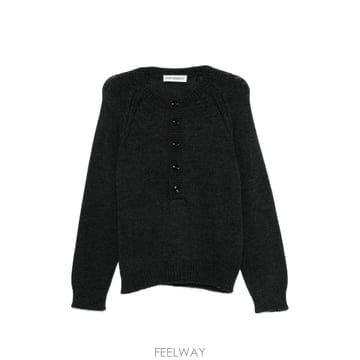 26 FW 아워레가시 쇼어 헨리 버튼 플래킷 래글런 소매 스웨터 M4263SC TP458492114
