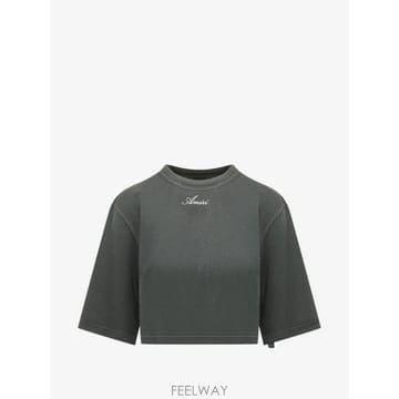 26 FW 아미리 로고 자수 크롭 탑 AW426JR014 TP458740019