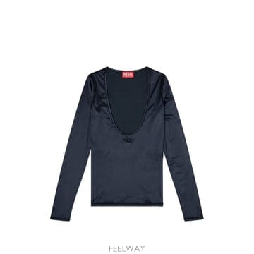 26 FW 디젤 타원형 D 로고 자수 나일론 스쿱 넥 슬림 탑 A234100PKAT TP454668736