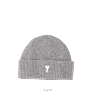 Ami 26 FW �ƹ� grey alpaca beanie with Ami de Coeur UBO005KN0135 T26 FW �ƹ� grey alpaca beanie with Ami de Coeur UBO005