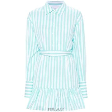 26 FW 파투 스트라이프 러플 미니 드레스 DR13601685058 TP454380150