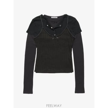 26 FW 아크네 레이어드 보우 디테일 티셔츠 AL0556 TP456480998
