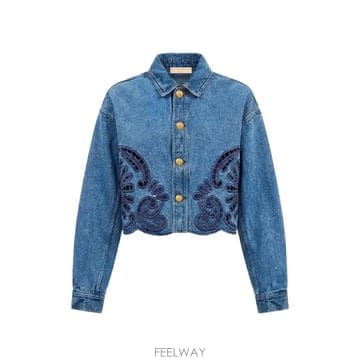 26 FW 울라 존슨 Bobbi embroidered cropped denim jacket UJ9905042