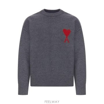 (해외배송) 아미 AMI Paris 아미 드 쾨르 크루넥 스웨터 UKS838018