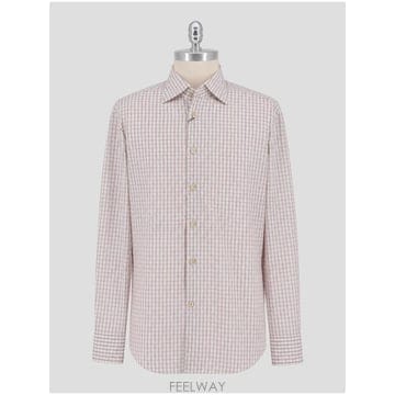 인더샵 Kiton 키톤 브라운 체크 셔츠