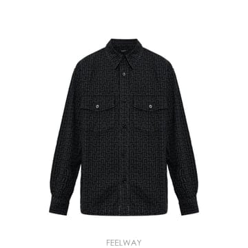 당일배송 발망 모노그램 프린트 데님 셔츠
