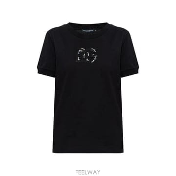 당일배송 돌체앤가바나 로고 장식 티셔츠