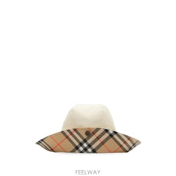 당일배송 버버리 체크 챙 트로피컬 개버딘 모자