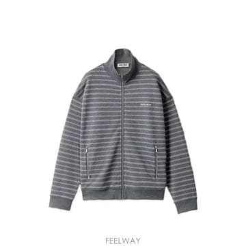당일배송 미우미우 스트라이프 코튼 플리스 재킷