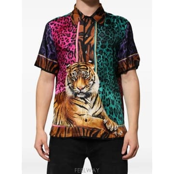 당일배송 돌체앤가바나 tiger print silk shirt
