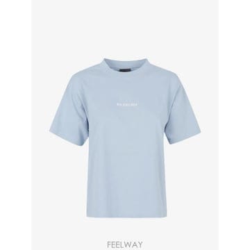 발렌시아가 백 프린트 티셔츠 화이트