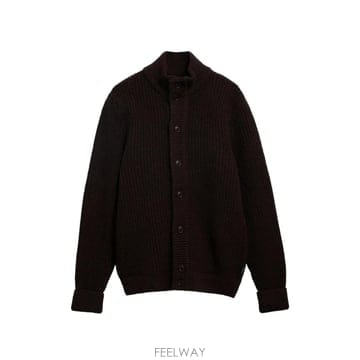 당일배송 바버 울 하이 넥 가디건