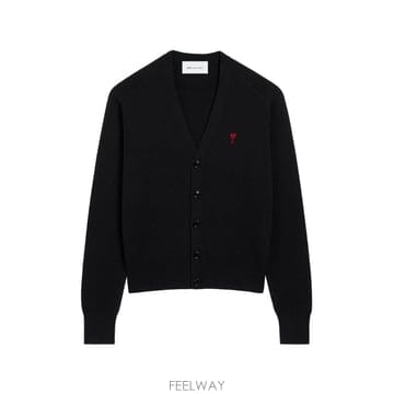 당일배송 아미 아미 드 쾨흐 블랙 V넥 울 가디건